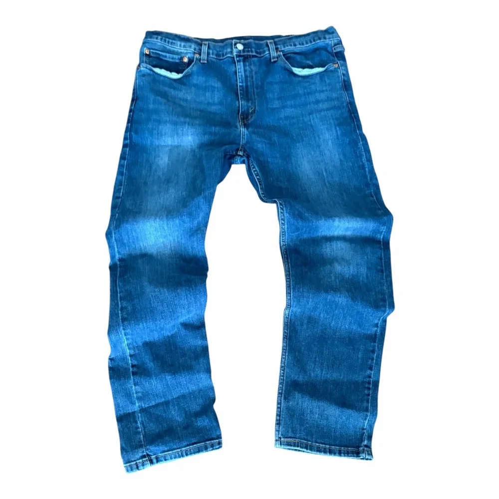 Levis 502 Regular Taper Mens Blue Denim Jeans 38x32 Medium Wash 29507-0053